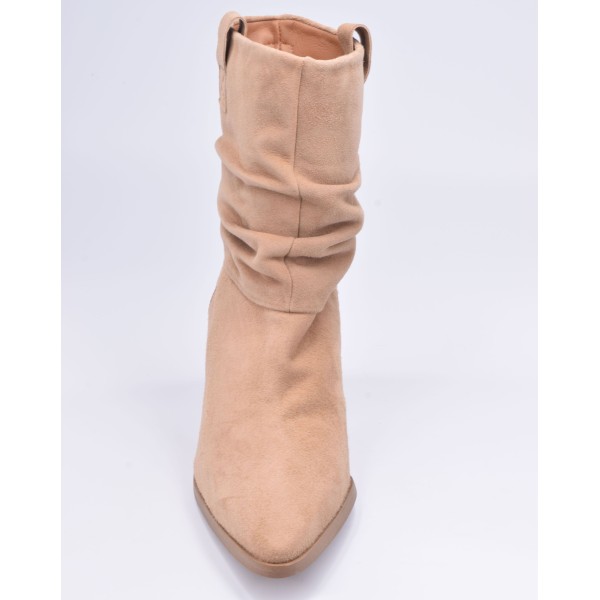 Botins em Pele de Camurça Nude T3864 32 33 34 35 Sapatinhos