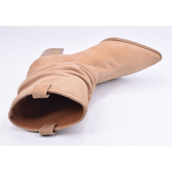 Botins em Pele de Camurça Nude T3864 32 33 34 35 Sapatinhos