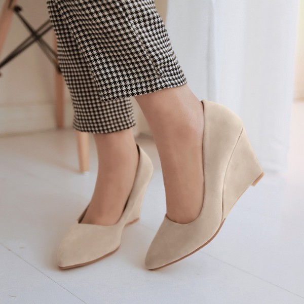 Chaussures Compensées Beige New Look Taille UK 3 - Talon Wedge, Occasion