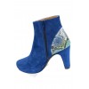 Botines Fantaisie, cuir daim avec cuir python, Brenda Zaro, bleues, Lady