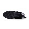 Bottes femmes, petites pointures, aspect daim, talon 10.5 cm, plateau 1.5 cm, noires tako