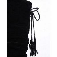 Bottes femmes, petites pointures, aspect daim, talon 10.5 cm, plateau 1.5 cm, noires tako