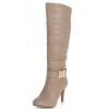 Bottes, beiges, aspect cuir mate, hauts talons, 9 cm, petites pointures, Kiliane