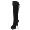 Bottes aspect daim, lacets, noires, petites pointures, Lorela