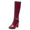 Bottes aspect cuir lisse, bordeaux, talon 8,5, femmes petites pointures, Michaella