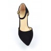 Escarpins petites pointures, aspect daim, brides, talons 7.5 cm, noires, Betty