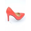 Escarpins femmes petites pointures, talons 9 cm, rouges corail, mates, Oxana