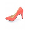 Escarpins femmes petites pointures, talons 9 cm, rouges corail, mates, Oxana