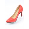 Escarpins femmes petites pointures, talons 9 cm, rouges corail, mates, Oxana