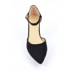 Escarpins petites pointures, aspect daim, brides, talons 5 cm, noires, Betty