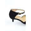 Escarpins petites pointures, aspect daim, brides, talons 5 cm, noires, Betty