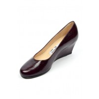 Chaussures cuir verni Calgary Bordeaux, talons compensés,  Yves de Beaumond, petites pointures, talons 7 cm, Mady