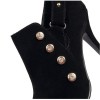 Bottines cheville, aspect daim, noires, talons 9 cm, petites pointures pour femmes, Rissia