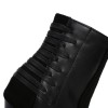 Bottines bi-matière noire, talon 9 cm, bouts pointus, Nala