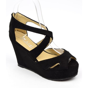 Amazon.com: Mid-Heel Wedge Sandals Women's Thick-Soled All-Match High Heels  Open Toe Pumps Women White, Black (Color : Black, Size : 36) : ביגוד,  נעליים ותכשיטים