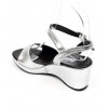 Sandales cuir, Argent, talons compensés, Yves de Beaumond, Sasha, Petites pointures femme