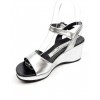 Sandales cuir, Argent, talons compensés, Yves de Beaumond, Sasha, Petites pointures femme