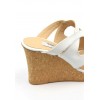 Mules cuir verni, blanches, talons compensés, Yves de Beaumond, Orni, Petites pointures femme