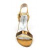 Sandales cuir daim, miel, talon 7,5 cm, Brenda Zaro, Helira