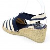 Espadrilles sandales compensées, petites pointures, rayures, bleu marine,  Toni pons, Nahia