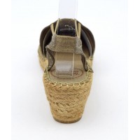 Espadrilles sandales compensées, femmes, petites pointures, soie, taupes, Toni Pons, Dolanie