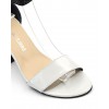 Sandales Cuir verni bicolore, Brenda Zaro, noire et blanc, talon 7,5 cm, Titia