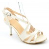 Sandales nus pieds, blanc nacré, talons 7,5 cm, petites pointures femmes, Anatel