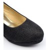 Chaussures compensées, pailletées noires, talons 5 cm, femmes, petites pointures, Mathea