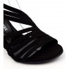 Sandales cuir daim noires, talon noire 7,5 cm, Brenda Zaro, femmes petites pointures, Destina