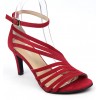 Sandales cuir daim rouge lipstick, talon  7,5 cm, Brenda Zaro, femmes petites pointures, Destina