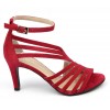 Sandales cuir daim rouge lipstick, talon  7,5 cm, Brenda Zaro, femmes petites pointures, Destina