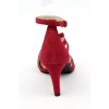 Sandales cuir daim rouge lipstick, talon  7,5 cm, Brenda Zaro, femmes petites pointures, Destina