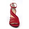 Sandales cuir daim rouge lipstick, talon  7,5 cm, Brenda Zaro, femmes petites pointures, Destina