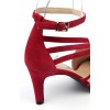 Sandales cuir daim rouge lipstick, talon  7,5 cm, Brenda Zaro, femmes petites pointures, Destina