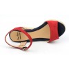 Sandales cuir daim,  compensées,rouges, femmes, petites pointures , Alexia, Toni Pons Essential