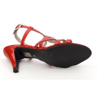 Sandales Cuir verni Brenda Zaro, rouges été,2016,  talon 6,5 cm, Jessy