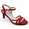 Sandales cuir daim, Brenda Zaro, talon  7 cm, rouges, Annabelle