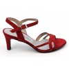 Sandales cuir daim, Brenda Zaro, talon  7 cm, rouges, Annabelle