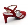 Sandales cuir daim, Brenda Zaro, talon  7 cm, rouges, Annabelle