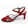 Sandales cuir daim, Brenda Zaro, talon  7 cm, rouges, Annabelle