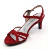 Sandales cuir daim, Brenda Zaro, talon  7 cm, rouges, Annabelle