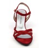 Sandales cuir daim, Brenda Zaro, talon  7 cm, rouges, Annabelle