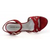 Sandales cuir daim, Brenda Zaro, talon  7 cm, rouges, Annabelle