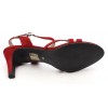 Sandales cuir daim, Brenda Zaro, talon  7 cm, rouges, Annabelle