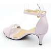 Sandales nus pieds, aspect cuir mate, mauves, talon 6,5 cm, brides, Oriane