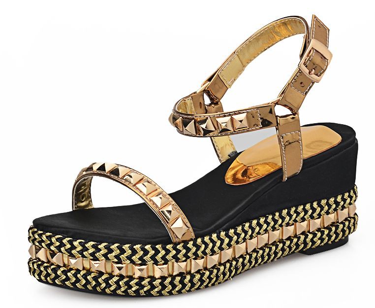 sandales plateforme cuir