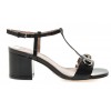 Sandales vernies, noires, talons carrés, 7 cm, Suzel, femmes petites pointures