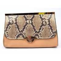 Petit sac  à main Charleston beige doré serpent