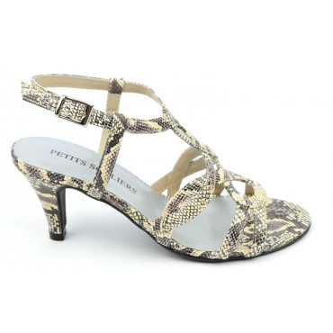 Sandales Cuir motif serpent, Brenda Zaro,  talon 6,5 cm, Jessy