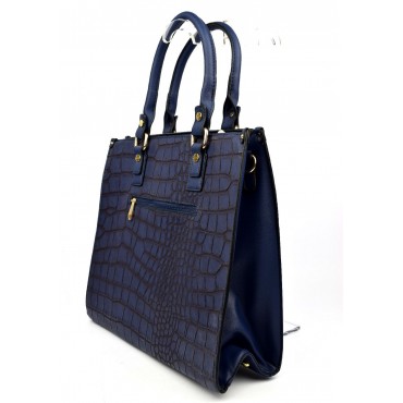 Sac SHOPPING Moscou Bleu bi-matière